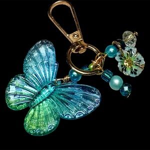 🦋Blue and Green Butterfly Keychain